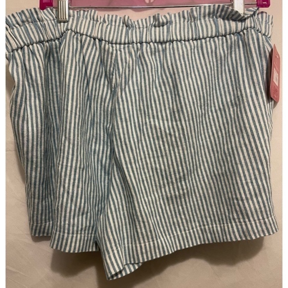 Women maternity blue stripy shorts - Picture 4 of 6